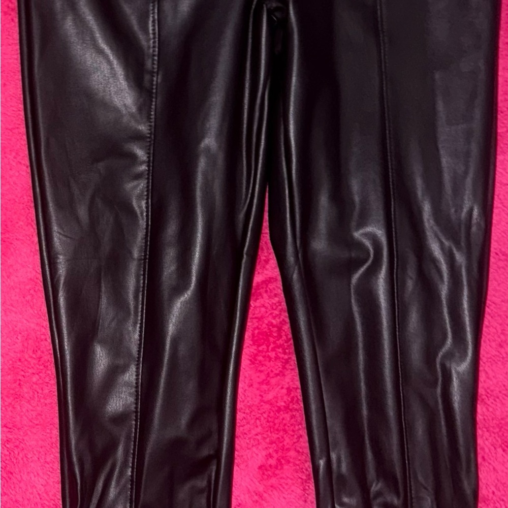 H&M Shiny Black Leather Look Pants